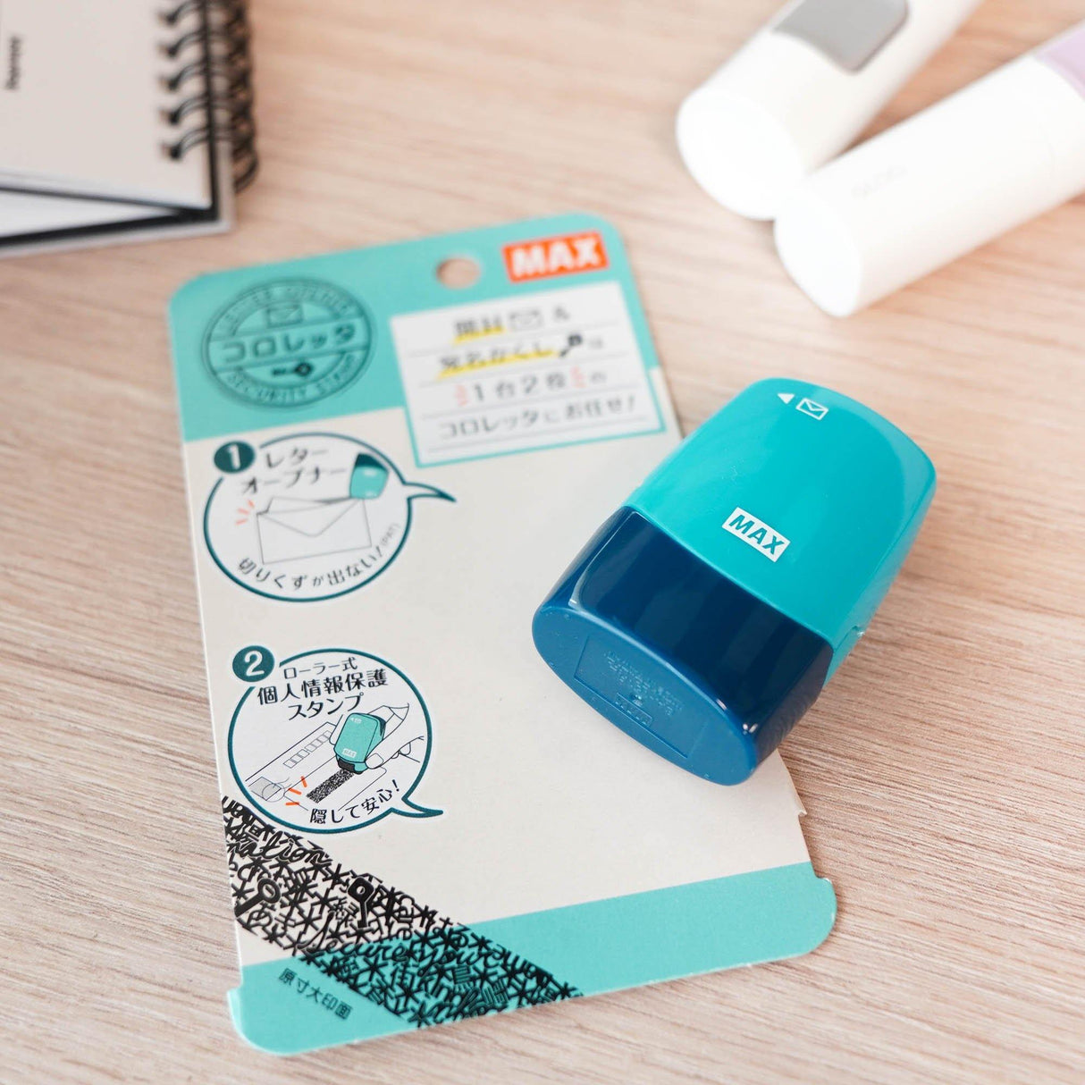 日本MAX個人資料保護章兼差信刀|藍色款保護個資 補充帶 - 富士通販