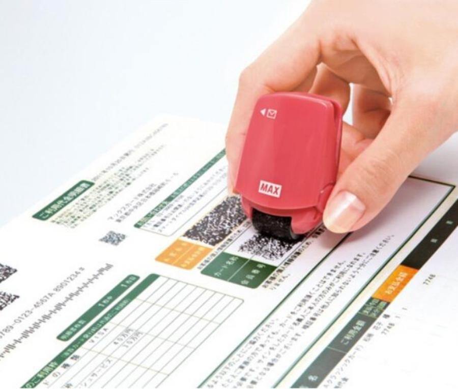 日本MAX個人資料保護章兼差信刀|藍色款保護個資 補充帶 - 富士通販