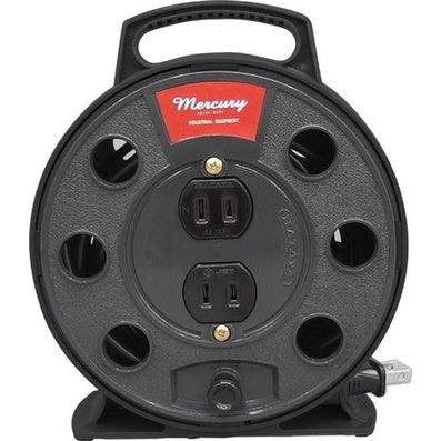 Mercury 露營用工業風捲線式延長座5米 日本製 兩色|延長線 捲線式 輪座式延長座 - 富士通販