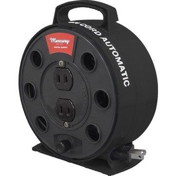 Mercury 露營用工業風捲線式延長座5米 日本製 兩色|延長線 捲線式 輪座式延長座 - 富士通販