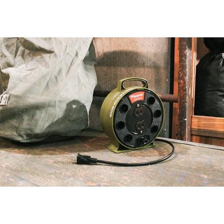 Mercury 露營用工業風捲線式延長座5米 日本製 兩色|延長線 捲線式 輪座式延長座 - 富士通販