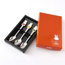 日本製 Miffy 米菲兔 不鏽鋼兒童餐具 湯匙三隻入|環保餐具 下午茶 禮盒組 - 富士通販