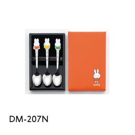 日本製 Miffy 米菲兔 不鏽鋼兒童餐具 湯匙三隻入|環保餐具 下午茶 禮盒組 - 富士通販