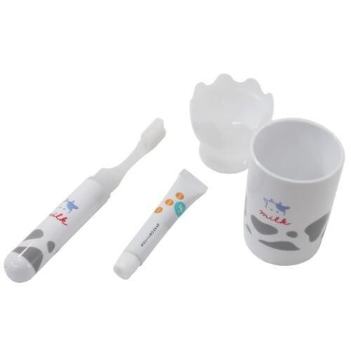 Milk牛奶瓶牙刷牙膏組|大人兒童攜帶式牙刷 - 富士通販
