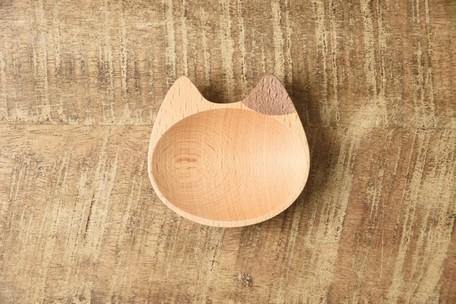 日本mio cat木質貓咪造型醬料小菜碟 - 富士通販