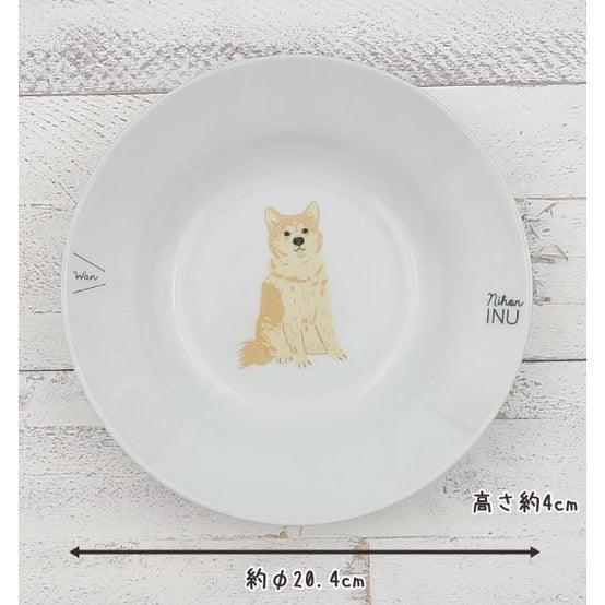日本製 nihon INU 美濃燒 狗狗陶瓷盤|柴犬 秋田 白犬 - 富士通販