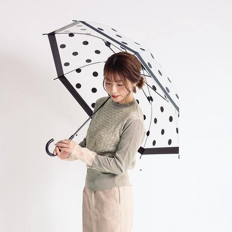 網美必備半透明傘 | 長柄傘 | 直桿傘 | 彎柄雨傘|共有兩色可選|點點傘 貓咪傘 - 富士通販