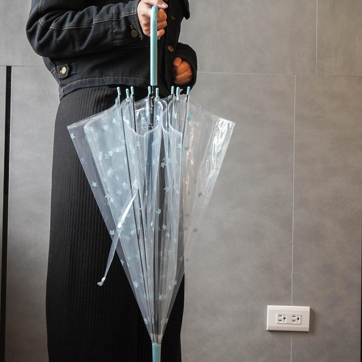 網美必備貓咪圖案透明傘 | 長柄傘 | 直桿傘 | 彎柄雨傘|黑色貓咪 - 富士通販