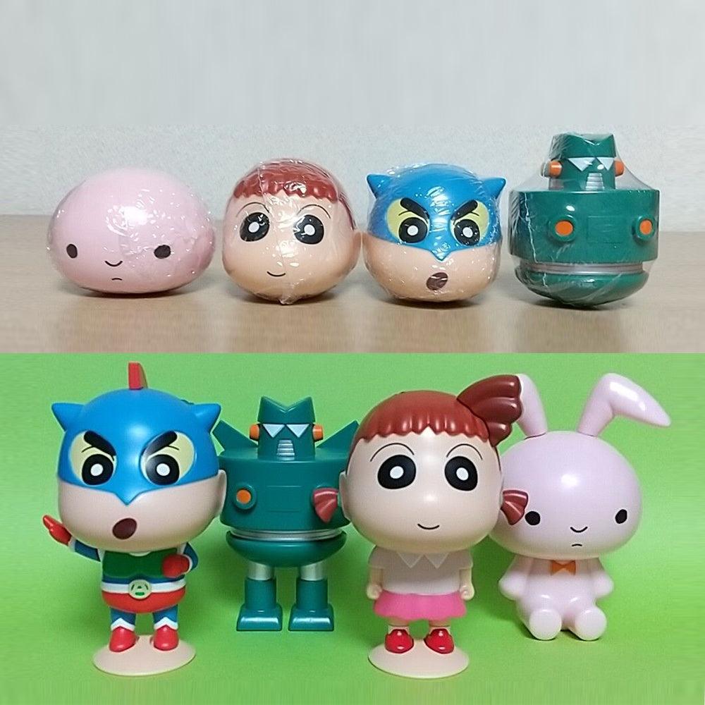 日本 萬代 蠟筆小新 造型扭蛋 P5|動感小新 鋼達姆 妮妮 兔兔 - 富士通販