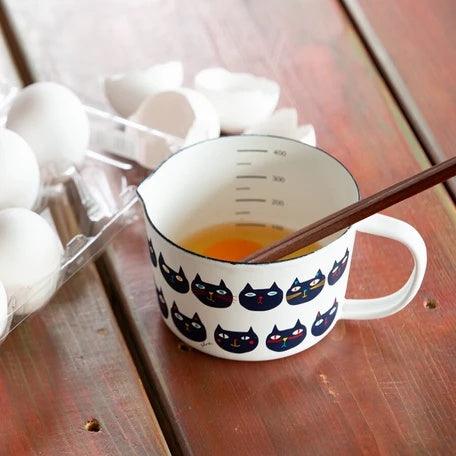 豐琺瑯PLUNE|黑貓琺瑯刻度手把寬杯 - 富士通販