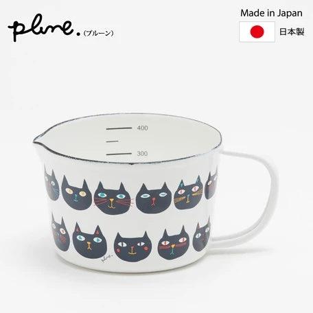 豐琺瑯PLUNE|黑貓琺瑯刻度手把寬杯 - 富士通販