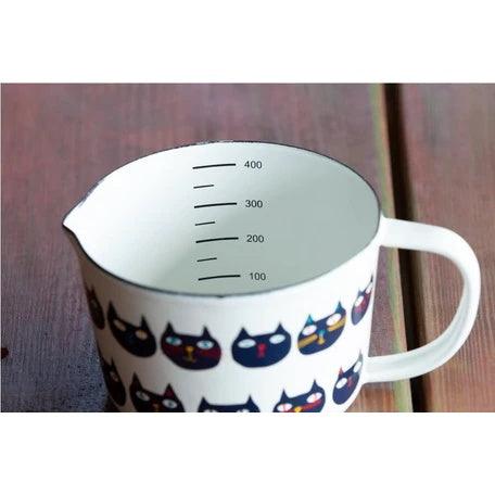 豐琺瑯PLUNE|黑貓琺瑯刻度手把寬杯 - 富士通販