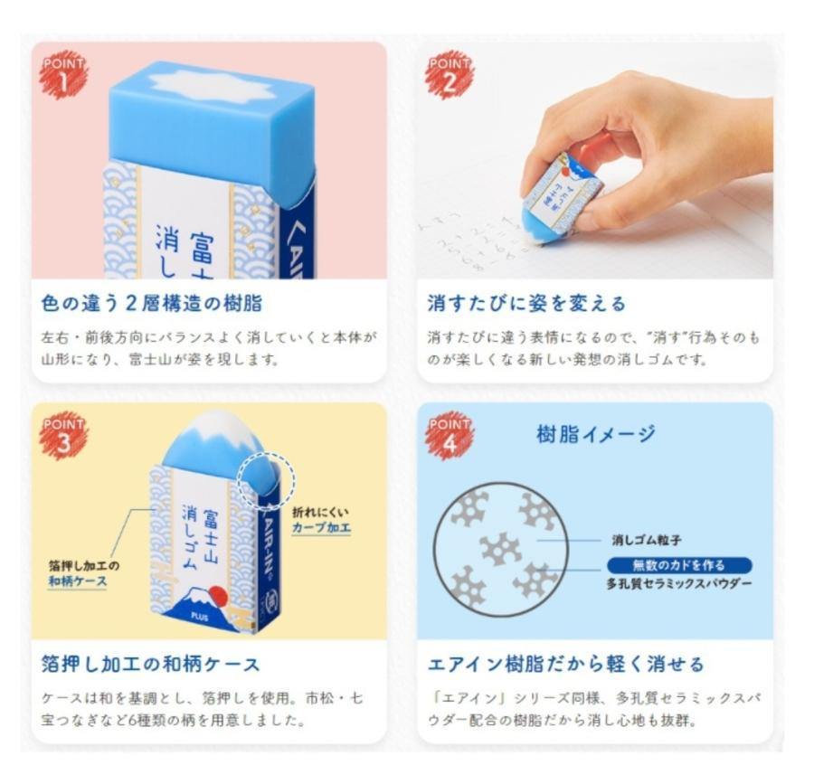 日本Plus富士山橡皮擦|限定款包裝(隨機出貨) - 富士通販