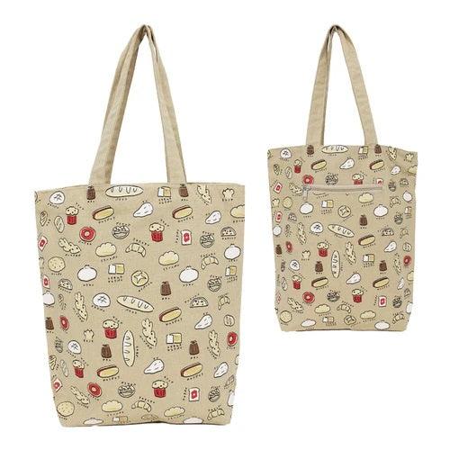 日本polka polka 手提包包|拉鏈款 熊手提包 麵包手提包 可放入A4文件 - 富士通販