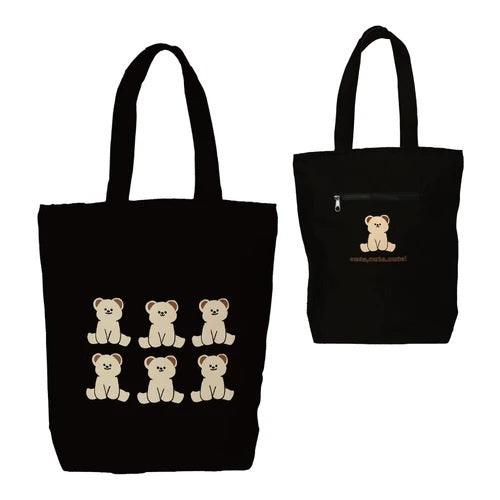 日本polka polka 手提包包|拉鏈款 熊手提包 麵包手提包 可放入A4文件 - 富士通販