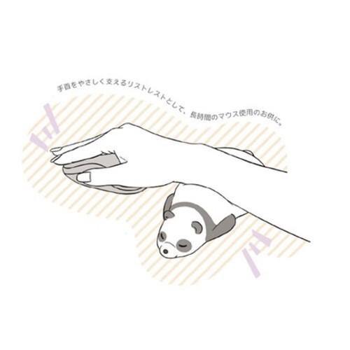 日本Punikuma熊貓滑鼠護腕|辦公室療癒小物 - 富士通販