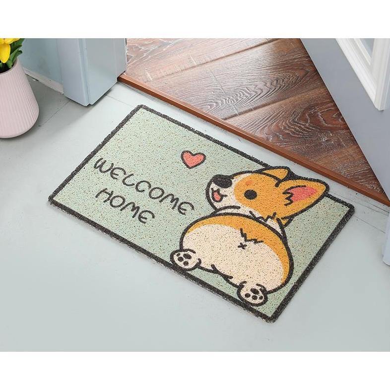日系 可愛動物圖案 PVC絲圈止滑地墊|玄關腳踏墊|防塵防滑刮泥地墊-六款可選 - 富士通販