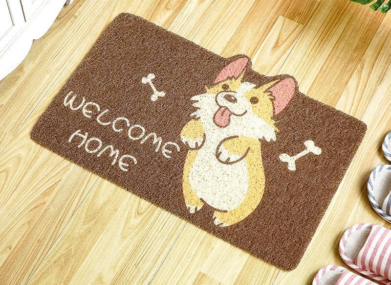 日系 可愛動物圖案 PVC絲圈止滑地墊|玄關腳踏墊|防塵防滑刮泥地墊-六款可選 - 富士通販