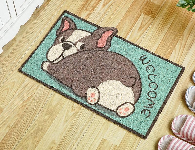 日系 可愛動物圖案 PVC絲圈止滑地墊|玄關腳踏墊|防塵防滑刮泥地墊-六款可選 - 富士通販