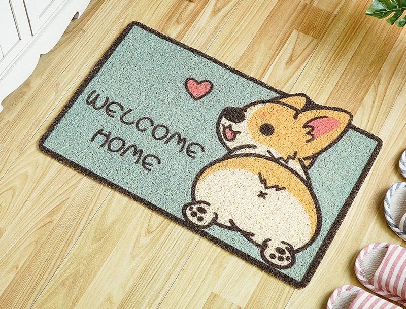 日系 可愛動物圖案 PVC絲圈止滑地墊|玄關腳踏墊|防塵防滑刮泥地墊-六款可選 - 富士通販