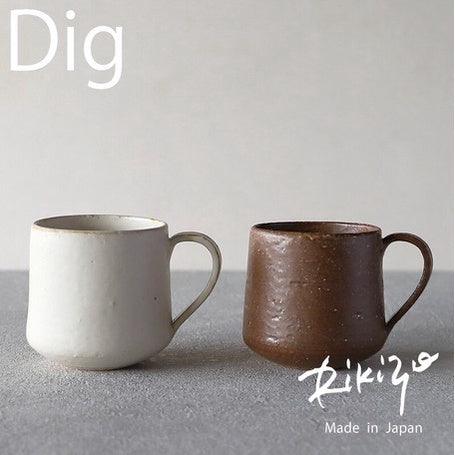 日本製 美濃燒 Rikizo 馬克杯 咖 白|咖啡杯 陶瓷杯 對杯 - 富士通販