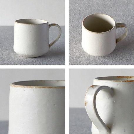 日本製 美濃燒 Rikizo 馬克杯 咖 白|咖啡杯 陶瓷杯 對杯 - 富士通販