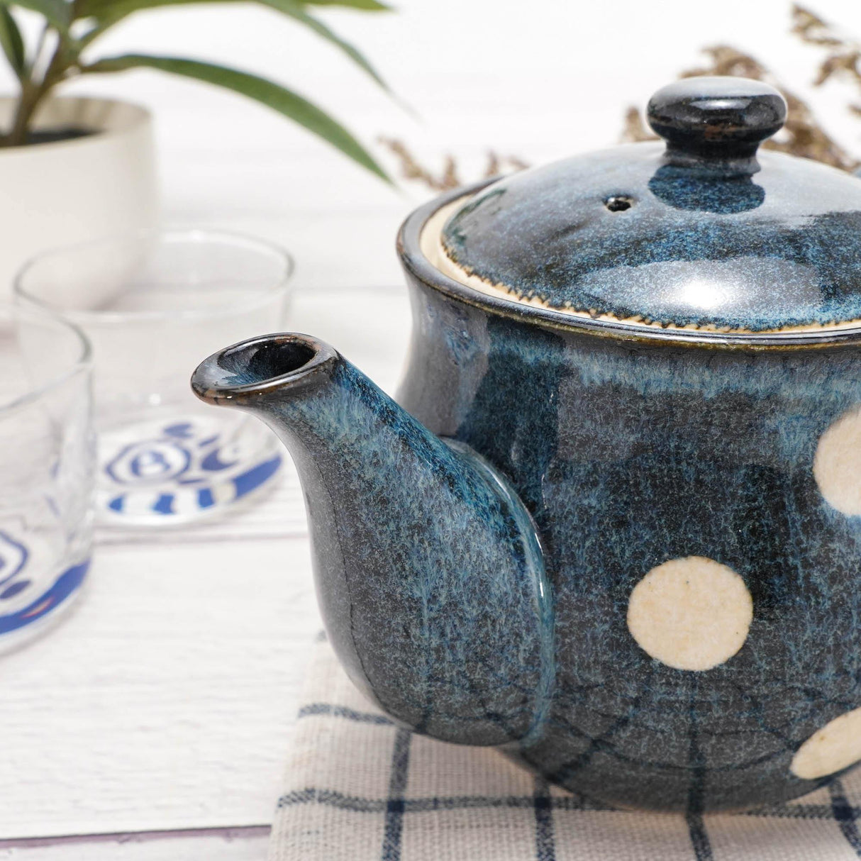 日本美濃燒 六魯Rokuro BLUT’S富士丸 藍色普普風咖啡壺|泡茶壺-日本製 - 富士通販
