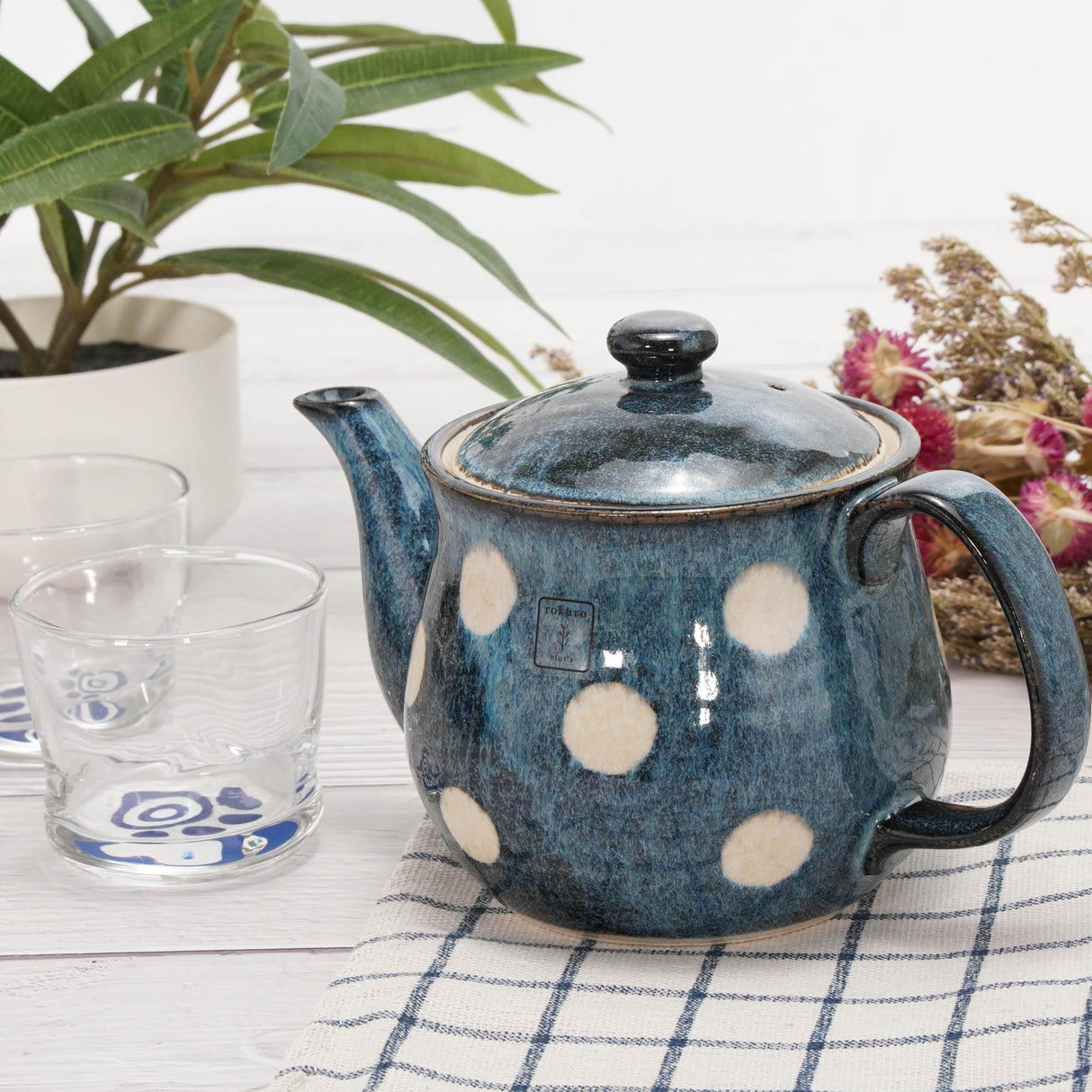 日本美濃燒 六魯Rokuro BLUT’S富士丸 藍色普普風咖啡壺|泡茶壺-日本製 - 富士通販