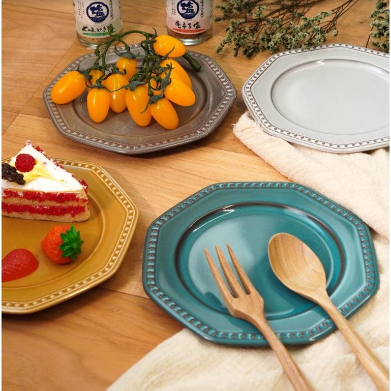 ROOTS Colline法式圓點陶瓷盤19.5cm|日本製浮雕盤、圓點盤 - 富士通販