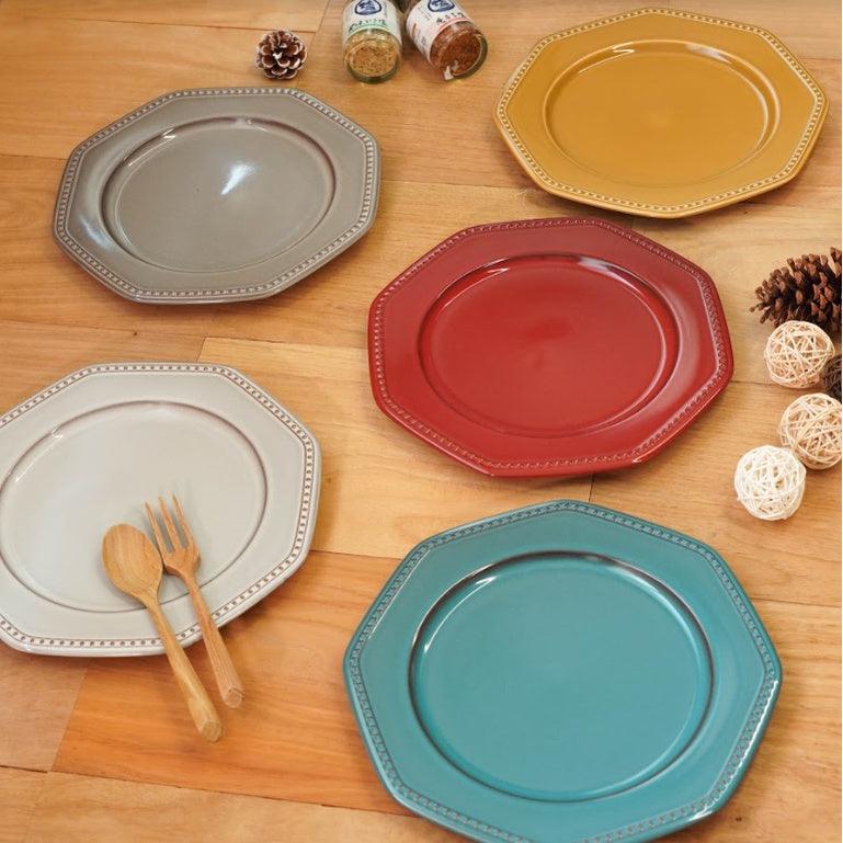 ROOTS Colline法式圓點陶瓷盤19.5cm|日本製浮雕盤、圓點盤 - 富士通販