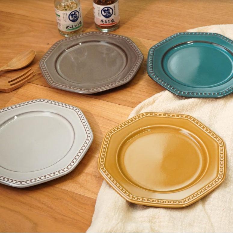 ROOTS Colline法式圓點陶瓷盤19.5cm|日本製浮雕盤、圓點盤 - 富士通販