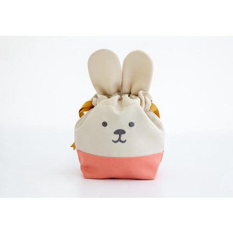 日本 兔子 熊熊造型兒童餐袋S M|收納袋 束口袋 旅行收納 - 富士通販