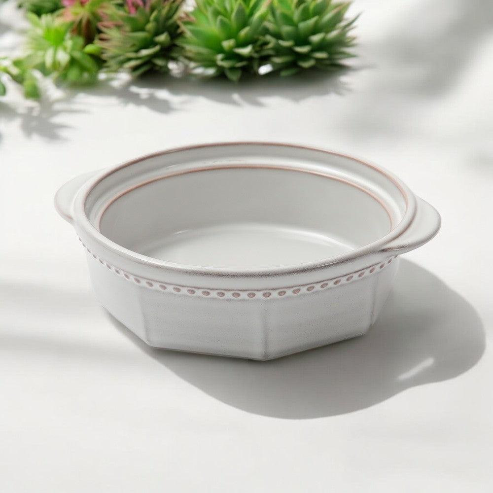 日本製 美濃燒 ROOTS Colline 法式圓點雙耳圓形烤盤 焗烤盤 14.5cm| 燉菜盤 湯碗