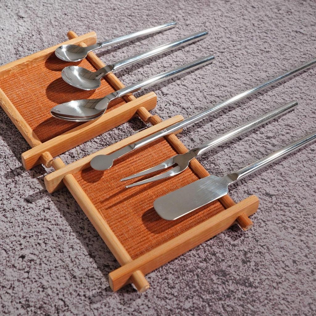 日本製 SALUS 不鏽鋼 餐具組|咖啡匙 長柄攪拌匙 叉子 調味匙 糖勺 抹刀 - 富士通販