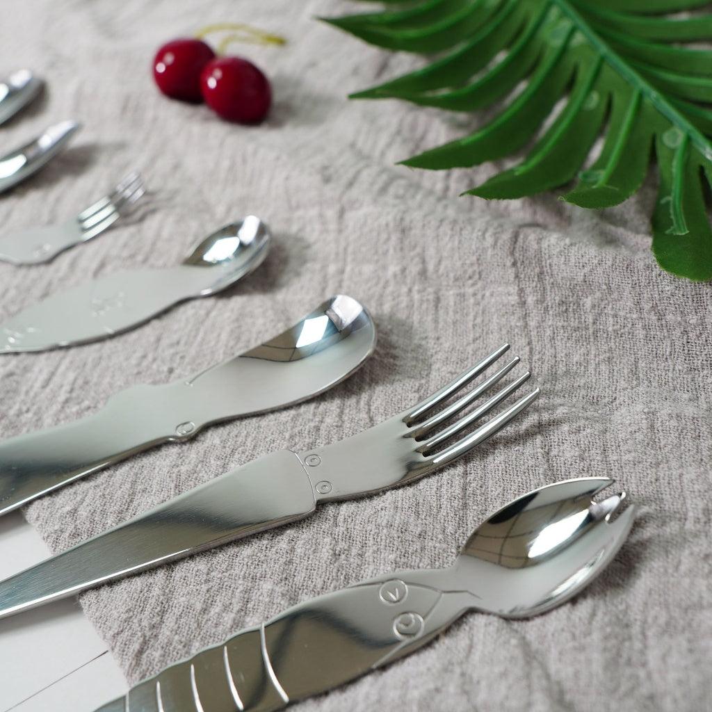 日本製 SALUS 不鏽鋼 可愛動物造型餐具|兒童餐具 - 富士通販