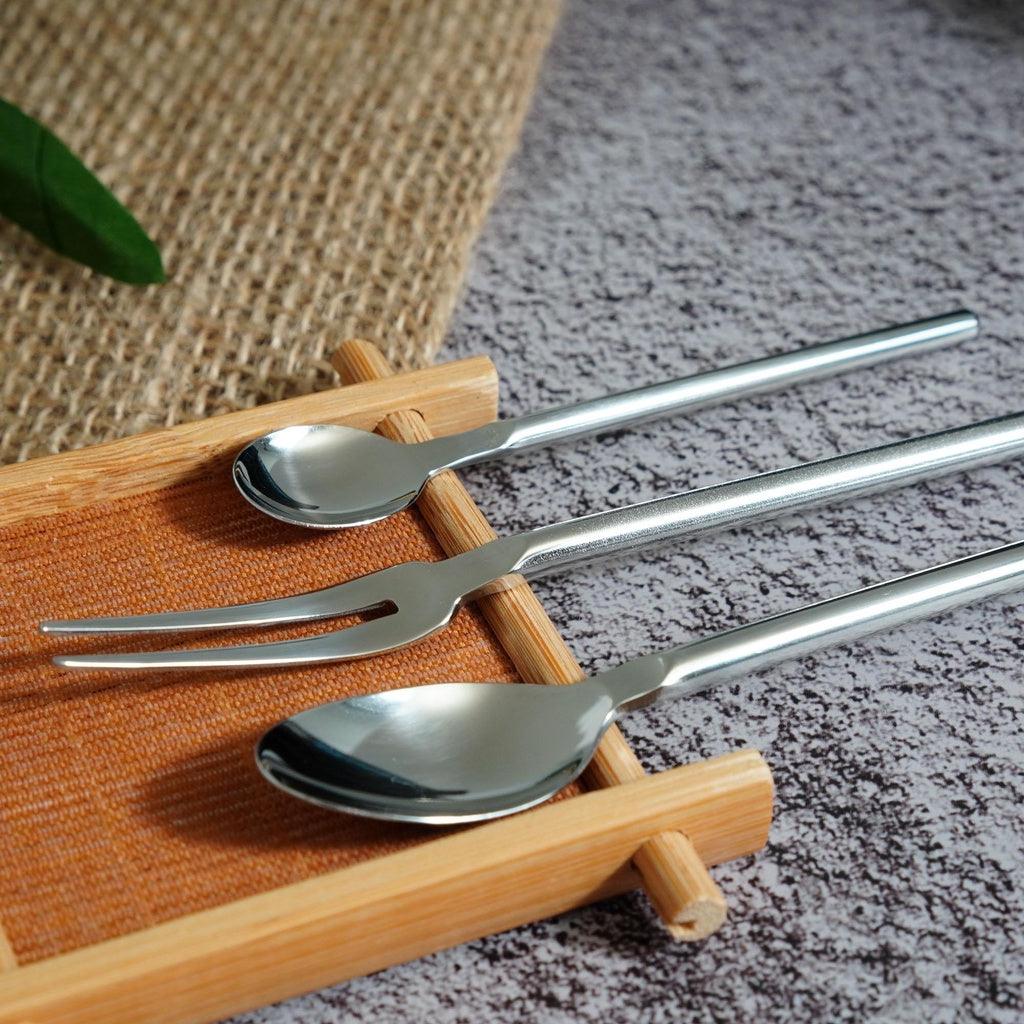 日本製 SALUS 不鏽鋼 餐具組|咖啡匙 長柄攪拌匙 叉子 調味匙 糖勺 抹刀 - 富士通販