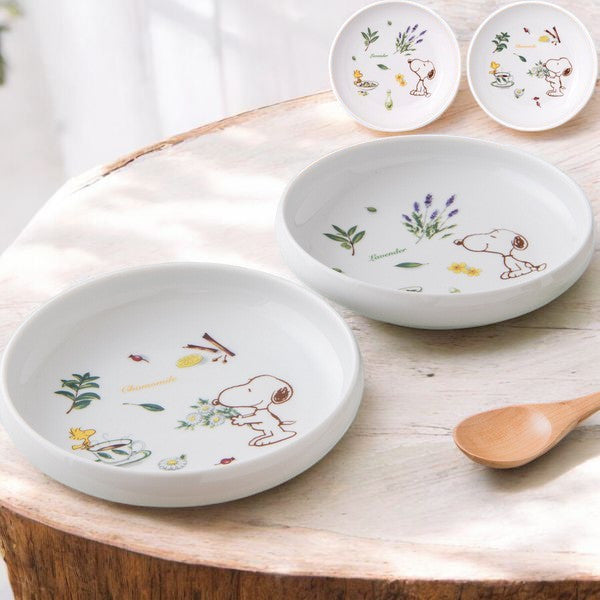 日本製 2入一組 PEANUTS Snoopy 史奴比圓盤組|美濃燒 咖哩碗 17公分深盤 湯碗