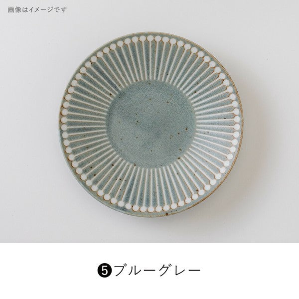 日本製 美濃燒 Albee 潑水十草輕量圓盤14.5cm | 可微波 點心盤 水果盤