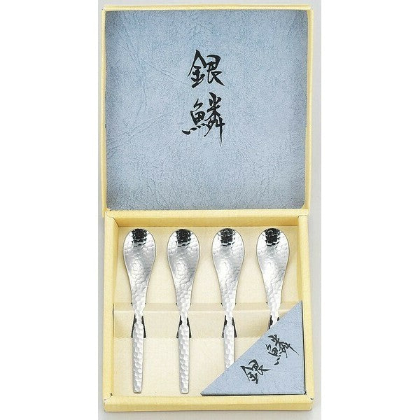 日本製 新瀉 銀麟鎚目不鏽鋼餐具禮盒 4入/6入/8入/12入 | 蛋糕叉 咖啡勺 下午茶組
