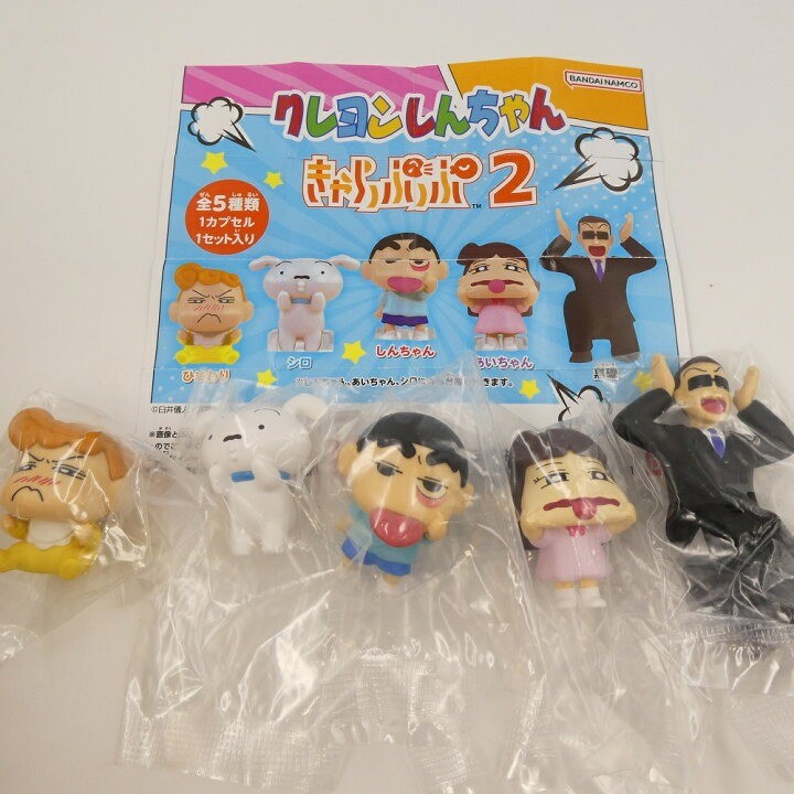 日本 BANDAI 萬代 蠟筆小新扮鬼臉公仔P2 扭蛋 小新 小白 小葵 蠟筆小新 公仔模型