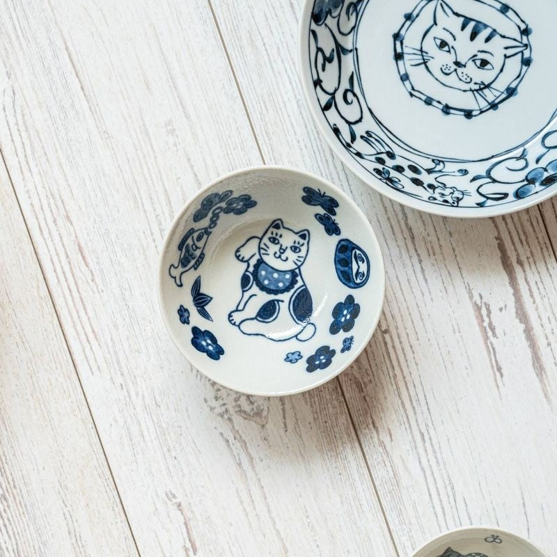 日本製 美濃燒 貓咪造型碗 13.5公分 | 招財貓 貓咪碗 飯碗 湯碗 貓奴必買
