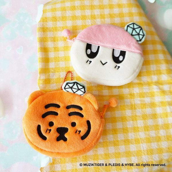 韓國文創 BONGBONGEE x MUZIK TIGER 絨毛零錢包 | 無業老虎 粉色兔子