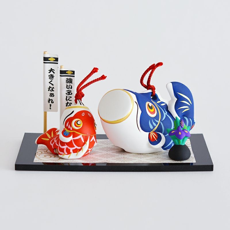 親子鯉魚 陶瓷擺飾∣土鈴 節日裝飾 開運招福 送禮