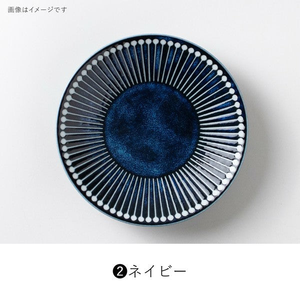 日本製 美濃燒 Albee 潑水十草輕量圓盤14.5cm | 可微波 點心盤 水果盤