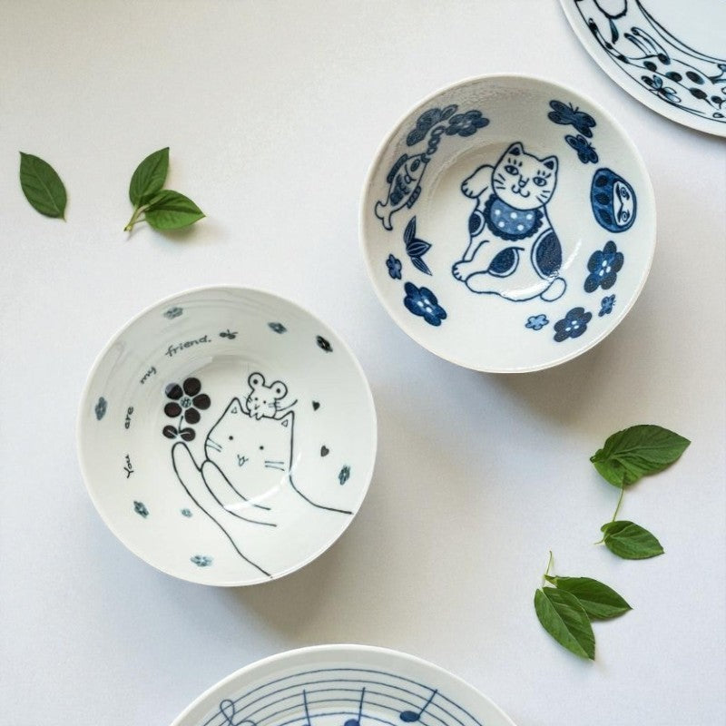 日本製 美濃燒 貓咪造型碗 13.5公分 | 招財貓 貓咪碗 飯碗 湯碗 貓奴必買