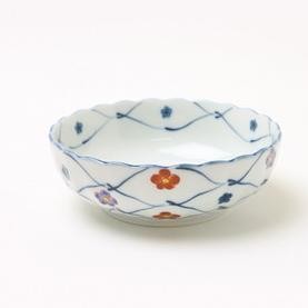 日本製 美濃燒 吾山窯 梅花網紋碗盤 | 圓盤 小缽 點心 甜點碗 梅花紋 吉祥紋