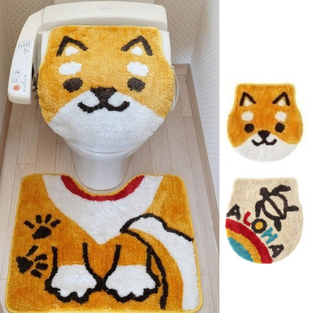 日本 TOMO 柴犬 海龜 馬桶地墊 兩入組 | 浴室地墊 地毯地墊 馬桶腳踏墊