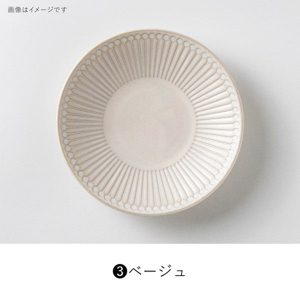 日本製 美濃燒 Albee 潑水十草輕量圓盤14.5cm | 可微波 點心盤 水果盤