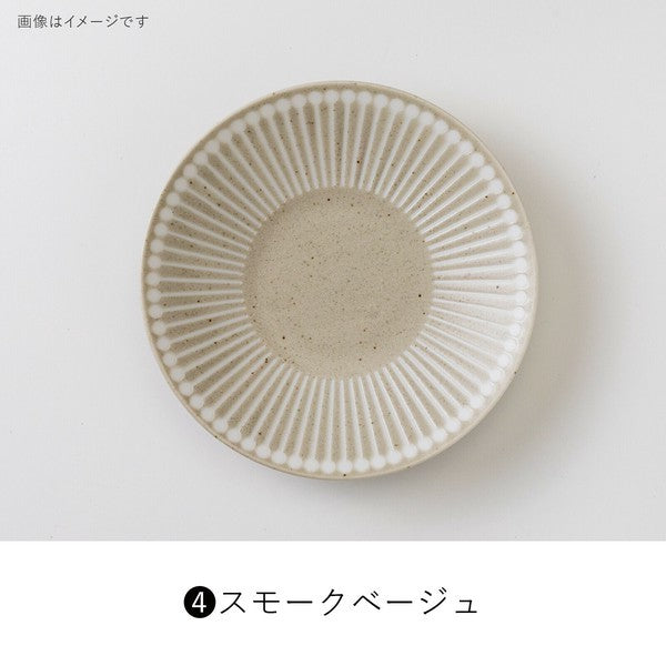 日本製 美濃燒 Albee 潑水十草輕量圓盤14.5cm | 可微波 點心盤 水果盤