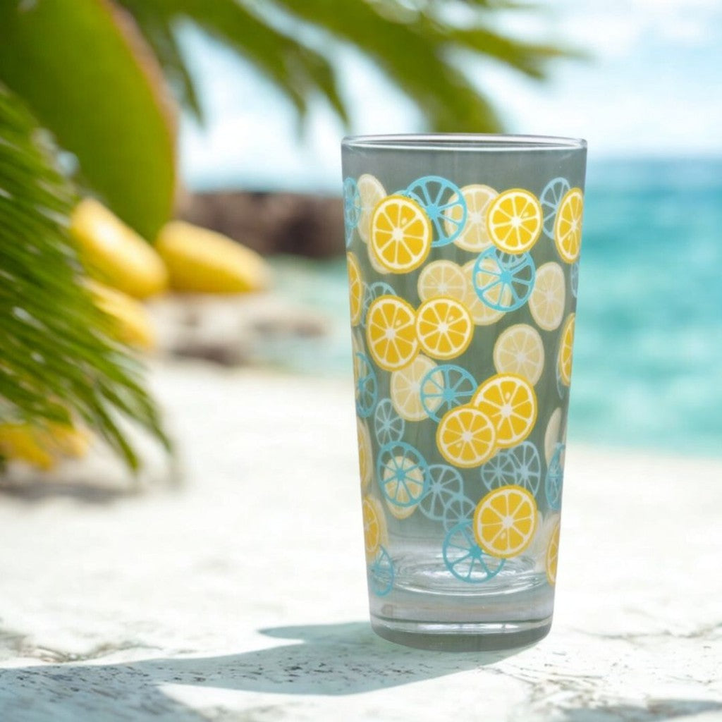 日本製 美濃燒 夏日檸檬玻璃杯 420cc | 透明水杯 玻璃杯 檸檬 飲品杯 清涼感造型